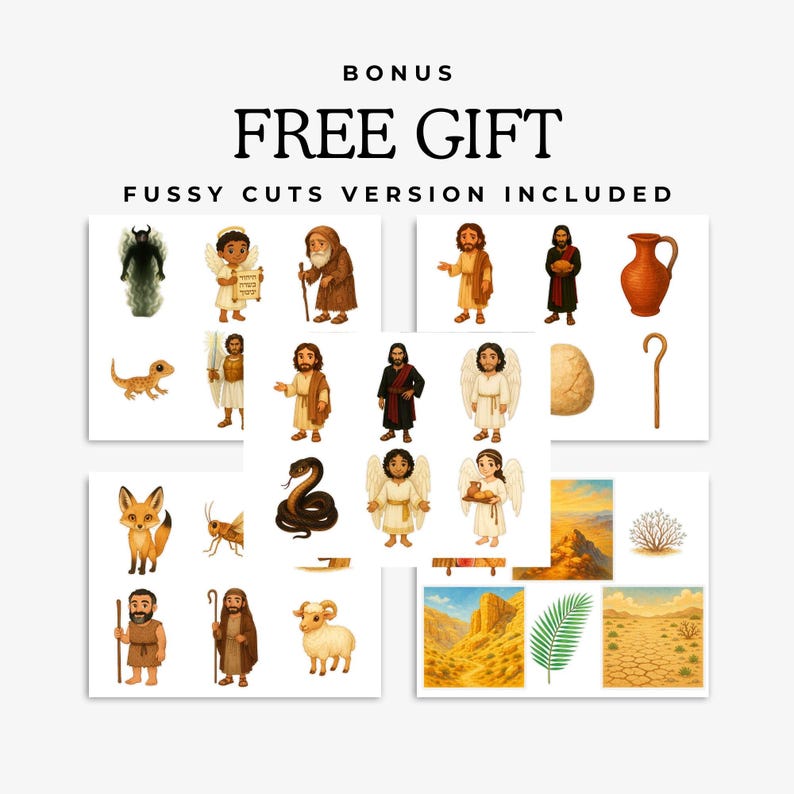 The Temptation of Jesus Bible Story Clipart Bundle, Watercolor ...