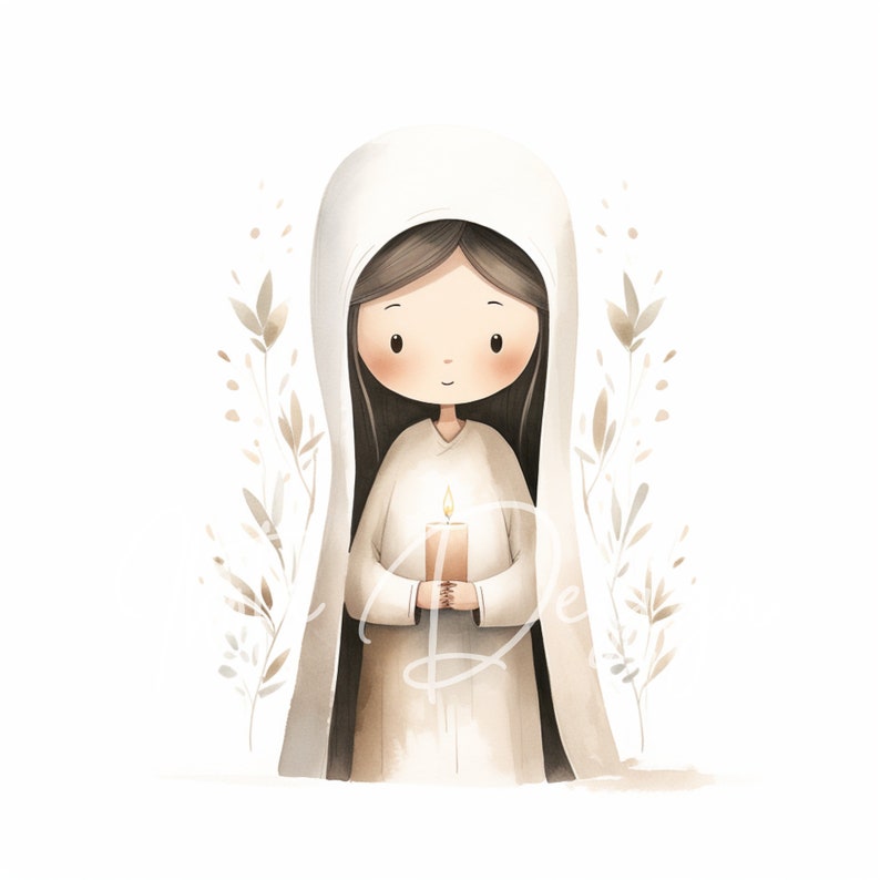 Holy Mary Clipart Bundle Airy Christian Art, Catholic Printable Set ...