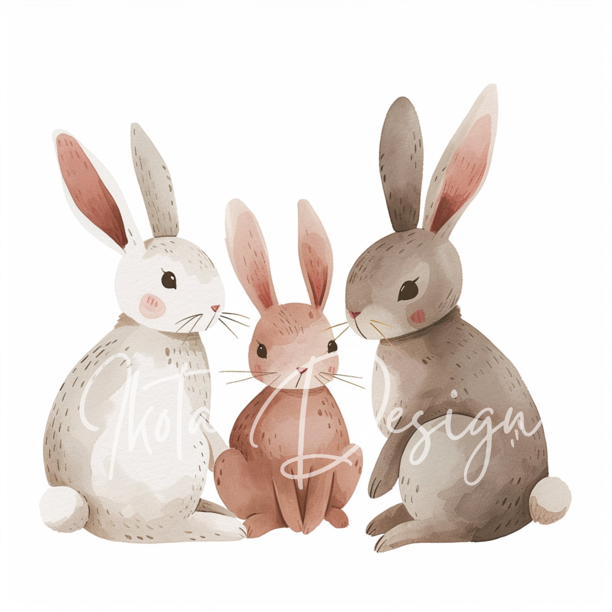 Pastel Rabbits Clipart 40 High Quality JPG Digital Planner, Junk ...