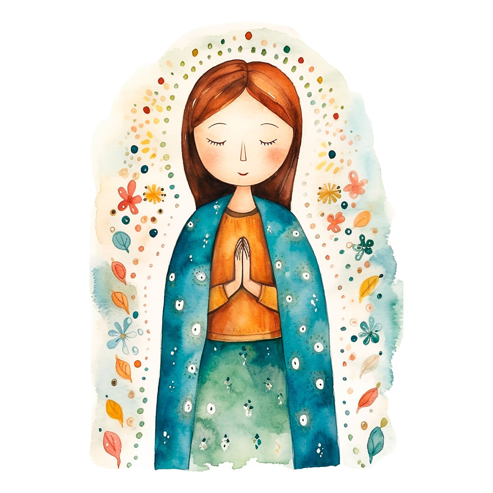 Virgin Mary Clipart Bundle, Holy Mother Printable Christian Art, Marian ...