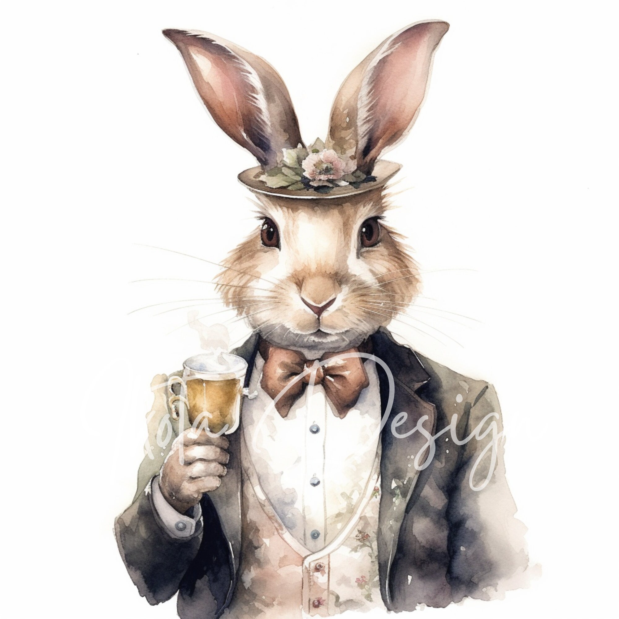 Fancy Bunny Clipart 40 High Quality Jpgs Digital Planner, Junk ...