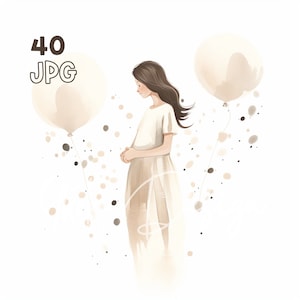 Pregnant Woman Clipart - 40 High Quality JPGs - Digital Planner, Junk Journaling, Minimalistic, Wall Art, Commercial Use, Digital Download