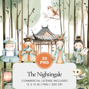 The Nightingale Clipart - 30 PNG - Digitale Planner, Junk Journaling, Kunst aan de muur, Commercieel Gebruik, Sublimatie, Scrapbooking, Kaarten, Mokken
