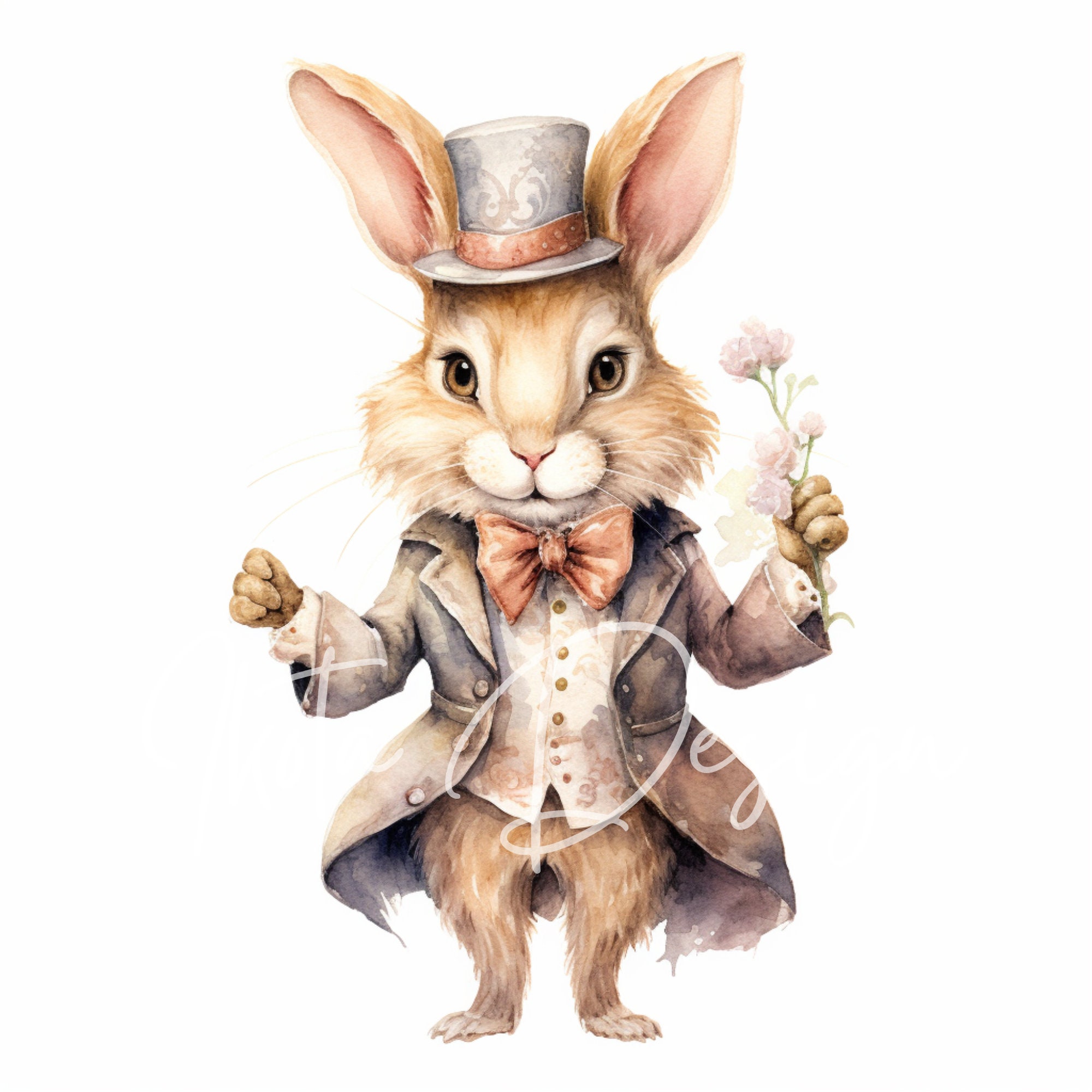 Fancy Bunny Clipart 40 High Quality Jpgs Digital Planner, Junk ...