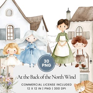 At the Back of the North Wind - 30 PNG - Digital Planner, Junk Journaling, Wall Art, Commercial Use, Sublimation, Scrapbooking, Cards, Scene