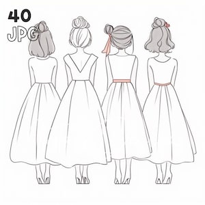 Bridesmaids Clipart - 40 JPG de haute qualité - Planificateur numérique, Junk Journaling, Wall Art, Utilisation commerciale, Téléchargement numérique, Tasses, Vêtements