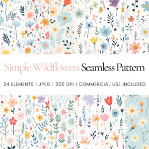 Pastel wilde bloemen, naadloos herhalingspatroon, digitaal papier, achtergrond, Tumbler Wrap, afdrukbaar, commercieel gebruik digitaal papier, mok, kleding