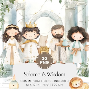 Solomons Weisheit Clipart - 30 PNG - digitaler Planer, Junk Journaling, Bibel, kommerzielle Nutzung, Sublimation, Scrapbooking, Aufkleber, Karten, Becher