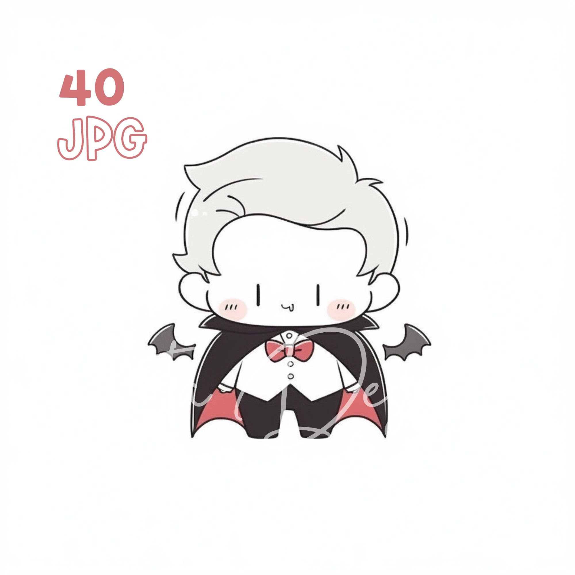 Little Vampire Clipart Bundle, Cute Halloween Dracula Kids Jpg Set ...