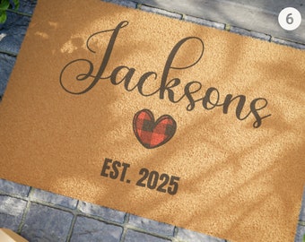 Custom Family Name Doormat | Custom Doormat Outdoor | Wedding Engagement Gift | Closing Gift | Custom Coir Doormat | Custom Name Doormat