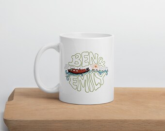 Ben & Emily Logo white glossy mug