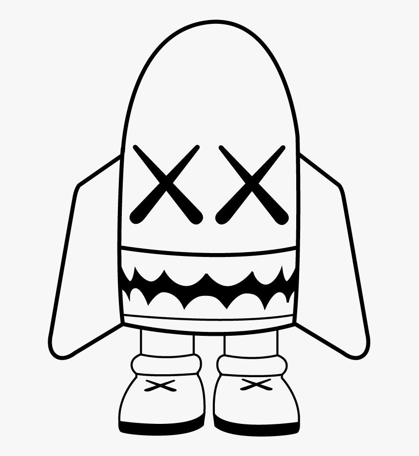 KAWS Cartoon Character Vinyl Sticker Etsy