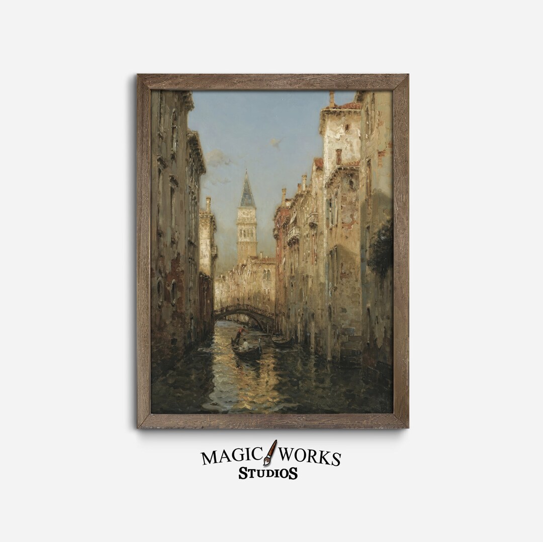 Printable Venice Art Print European Wall Art Venice Canal Painting Printable Digital Download E2 ...
