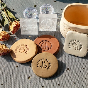 Sello personalizado con tu logotipo, sello acrílico para jabón, sello de arcilla, sello de cerámica personalizado, sello para galletas de boda, regalos para fabricantes de jabón