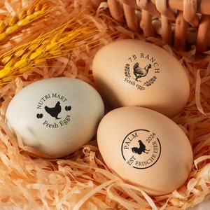 Sellos de huevo Sello de huevo personalizado, idea de gallinero, sello de huevo de gallina, sello de granja, regalos de gallina, sello de mini huevo de gallina para granjero