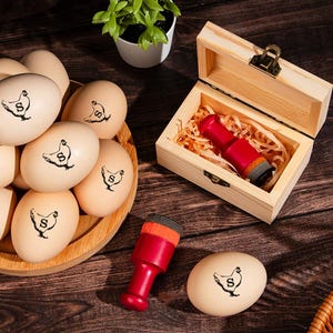 Mini carimbo de ovo personalizado - Mini carimbo para ovos - Galinhas de quintal - Carimbo de frango - Idéia de presente para amante de frango - Presente de Natal