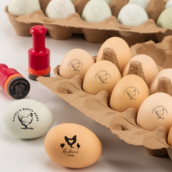 Timbre d’œuf personnalisé - Timbre d’œuf en caoutchouc personnalisé - Timbre d’œuf - Mini timbres d’œufs frais Étiquettes d’œufs - Cadeaux de poulet personnalisés - Cadeaux de poulet