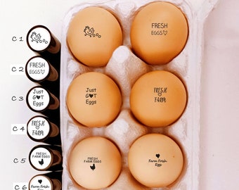 Mini Egg - Stempel z tuszem Chicken Egg - Mini Fresh Farm Egg - Spersonalizowany stempel z jajkiem - Stempel z kaczką