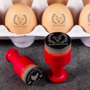 Aangepaste mini-ei-stempel VERSE EIEREN VAN DE BOERDERIJ Geschenken Eend