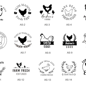 Custom Egg Stamp Personalized Rubber Egg Stamp Egg Stamp Mini Fresh Egg Stamps Egg Labels Personalized Chicken Gifts Chicken gifts image 2