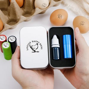 12 mm - Mini tampon œuf - Mini œuf frais de la ferme - Tampon œuf personnalisé - Tampon canard - Tampon œuf