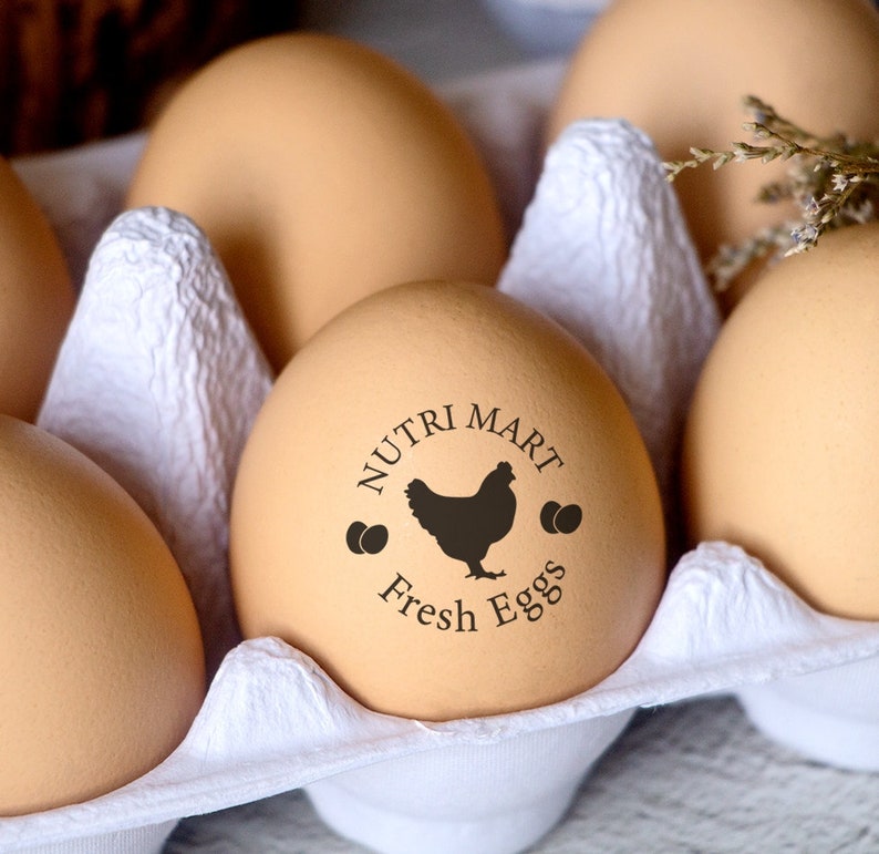 Custom Egg Stamp Personalized Rubber Egg Stamp Egg Stamp Mini Fresh Egg Stamps Egg Labels Personalized Chicken Gifts Chicken gifts image 9