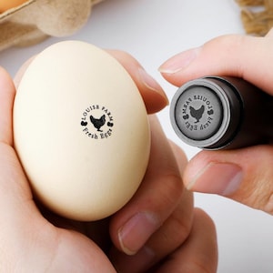 Mini tampon œuf - 12 mm - Mini œuf frais de la ferme - Tampon œuf personnalisé - Tampon canard