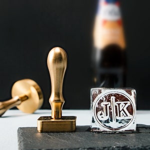 Ice Stamp Brass, Custom Logo Ice Cube Stamp, Cocktail Stamp
