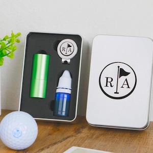 Conjunto de carimbos de bola de golfe personalizados | Conjunto de carimbo de bola de golfe personalizado e clipe de chapéu | Marcadores de bolas de golfe | Acessórios para golfistas profissionais | Presentes esportivos para golfistas