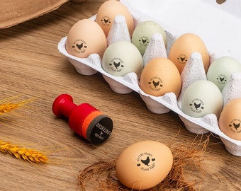 Egg Marking Stamp,Personalised Chicken Egg Stamp,Wooden Stamp for Chicken eggs,Egg Marking Rubber Stamp,Fresh Eggs Stamp,Fathers Day Gift