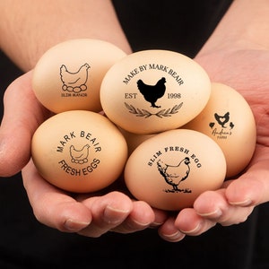 Custom Egg Stamp Personalized Rubber Egg Stamp Egg Stamp Mini Fresh Egg Stamps Egg Labels Personalized Chicken Gifts Chicken gifts image 7