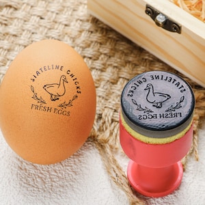 Sellos de huevo personalizados, idea de gallinero, sello de huevo de pato, sello de granja, regalos de gallinas, Día del Padre