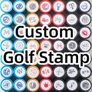 Timbro personalizzato per pallina da golf/Timbro monogramma per pallina da golf/Timbro personalizzato per pallina/Accessori da golf/Timbro con inchiostro per pallina/Regalo per golfista/Regalo sportivo per golfista