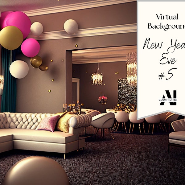 Zoom Background New Year's Eve #5| Virtual Background | Zoom Home Office Background | Zoom | Meeting | Zoom Backdrop | Stunning AI Images