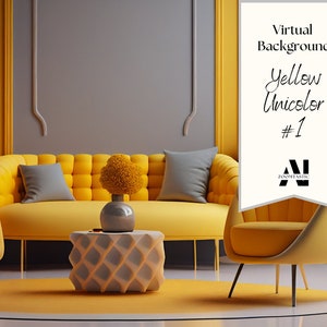 Zoom Background Yellow Interior #2| Zoom Office Background | Zoom Home Office Background | Meeting | Zoom Backdrop | Stunning AI Images