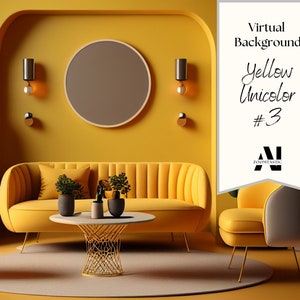 Zoom Background Yellow Interior #3| Zoom Office Background | Zoom Home Office Background | Meeting | Zoom Backdrop | Stunning AI Images