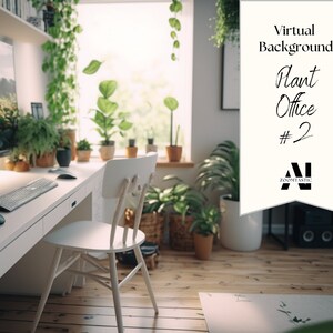 Zoom Background Plant Office #2| Zoom Office Background | Zoom Home Office Background | Meeting | Zoom Backdrop | Stunning AI Images
