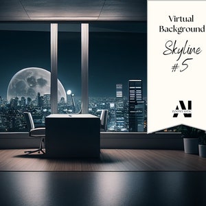 Zoom Background Skyline #5 | Zoom Hotel Background | Zoom Home Office Background | Meeting | Zoom Backdrop | Stunning AI Images