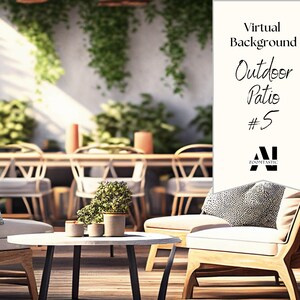 Zoom Hintergrund Außen Terrasse #5| Zoom Büro Hintergrund | Zoom Home Office Hintergrund | Zoom | Treffen | Zoom Hintergrund | Atemberaubende AI Bilder
