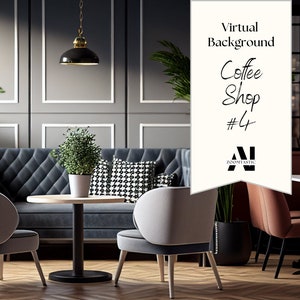 Zoom Background Coffee Shop #4| Zoom Office Background | Zoom Home Office Background | Meeting | Zoom Backdrop | Stunning AI Images