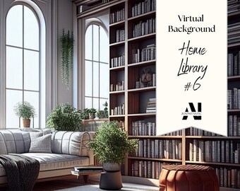 Zoom Background Home Library #6| Zoom Office Background | Zoom Home Office Background | Zoom | Meeting | Zoom Backdrop | Stunning AI Images