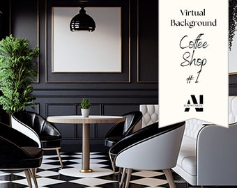 Zoom Background Coffee Shop #1| Zoom Office Background | Zoom Home Office Background | Meeting | Zoom Backdrop | Stunning AI Images