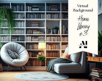 Zoom Background Home Library #3| Zoom Office Background | Zoom Home Office Background | Zoom | Meeting | Zoom Backdrop | Stunning AI Images