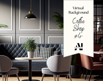 Zoom Background Coffee Shop #4| Zoom Office Background | Zoom Home Office Background | Meeting | Zoom Backdrop | Stunning AI Images