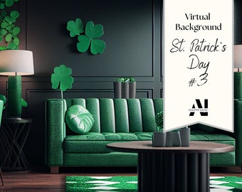 Zoom Hintergrund St. Patricks Day #3| Virtueller Hintergrund | Zoom Home Office Hintergrund | Zoom | Treffen | Zoom Hintergrund | Atemberaubende AI Bilder