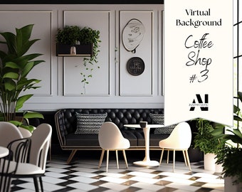 Zoom Background Coffee Shop #3| Zoom Office Background | Zoom Home Office Background | Meeting | Zoom Backdrop | Stunning AI Images