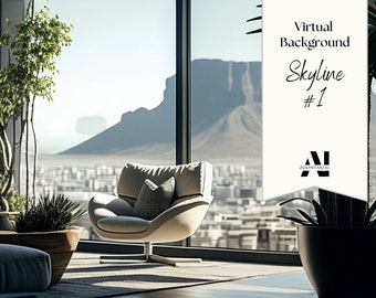 Zoom Background Skyline #1 | Zoom Hotel Background | Zoom Home Office Background | Meeting | Zoom Backdrop | Stunning AI Images