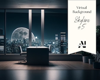 Zoom Background Skyline #5 | Zoom Hotel Background | Zoom Home Office Background | Meeting | Zoom Backdrop | Stunning AI Images