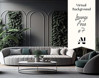 Zoom Background Lounge Area #7| Virtual Background | Overlay for Stream, Youtube & Zoom | Green Screen | Zoom Backdrop | Stunning AI Images
