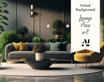 Zoom Background Lounge Area #8| Virtual Background | Overlay for Stream, Youtube & Zoom | Green Screen | Zoom Backdrop | Stunning AI Images